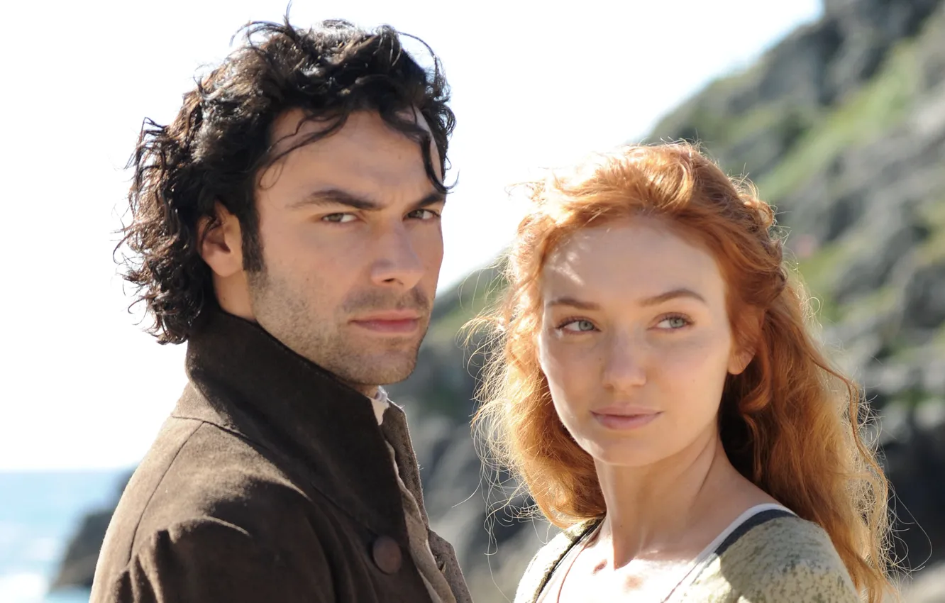 Photo wallpaper actor, the series, characters, Aidan Turner, Poldark, Eleanor Tomlinson, Ross Poldark, Demelza