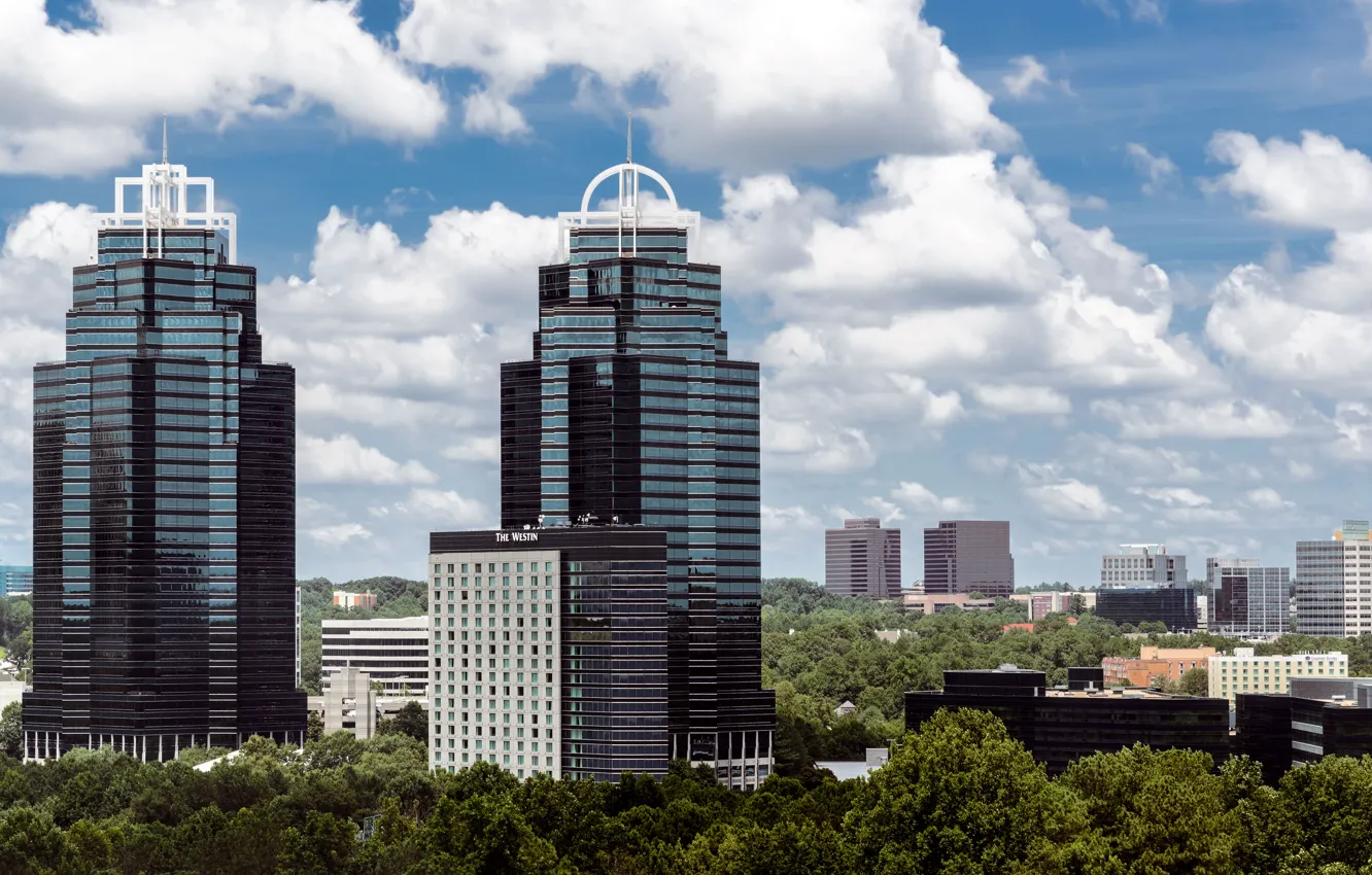 Photo wallpaper the sky, trees, night, building, home, light, USA, USA