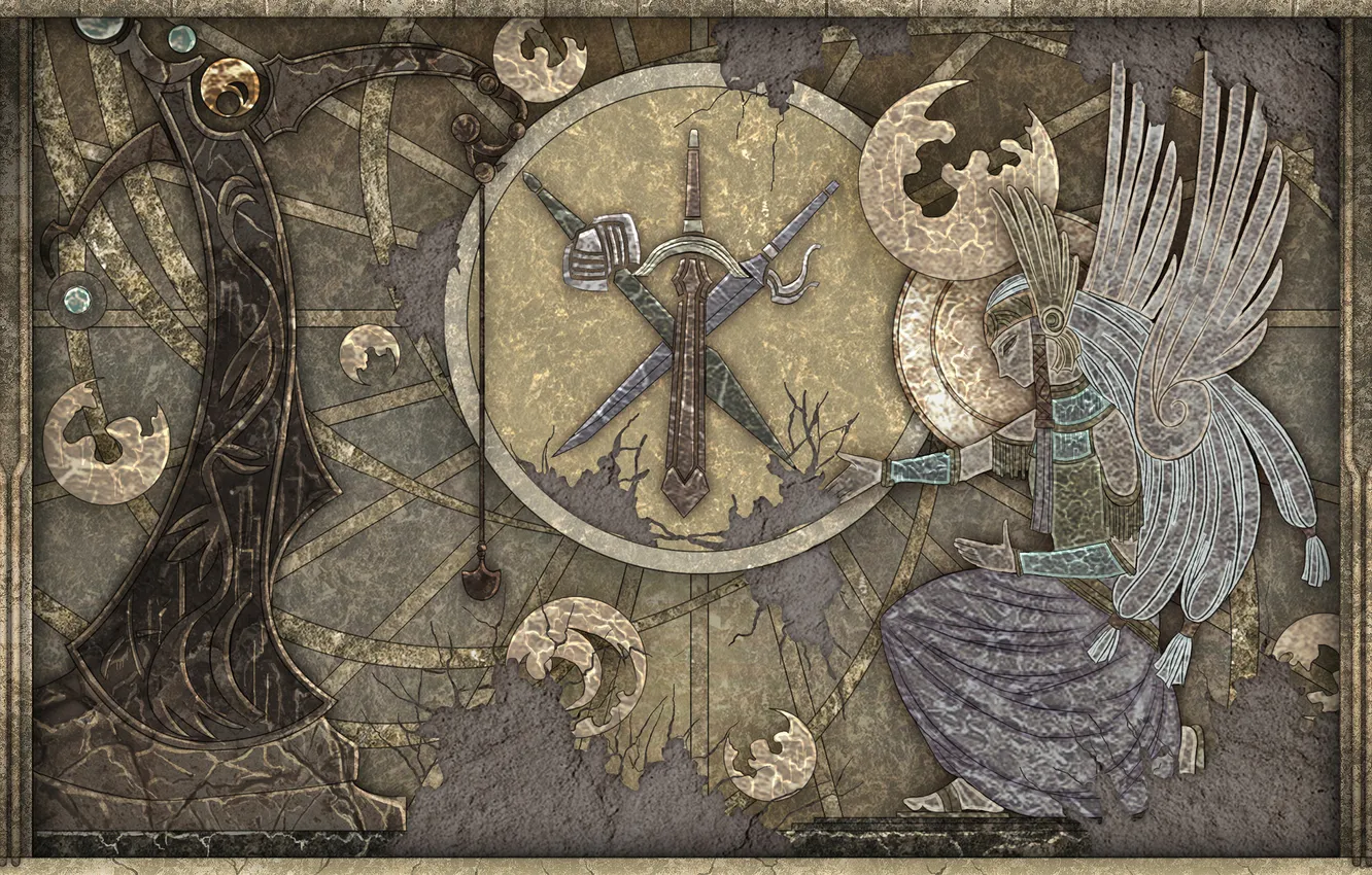 Photo wallpaper girl, weapons, planet, picture, art, profile, mural, Ys: The Ark of Napishtim