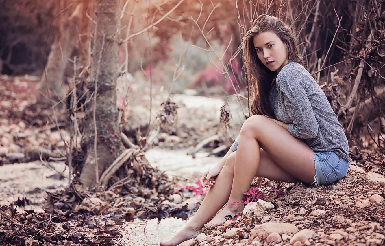 Photo wallpaper shorts, legs, Daniella