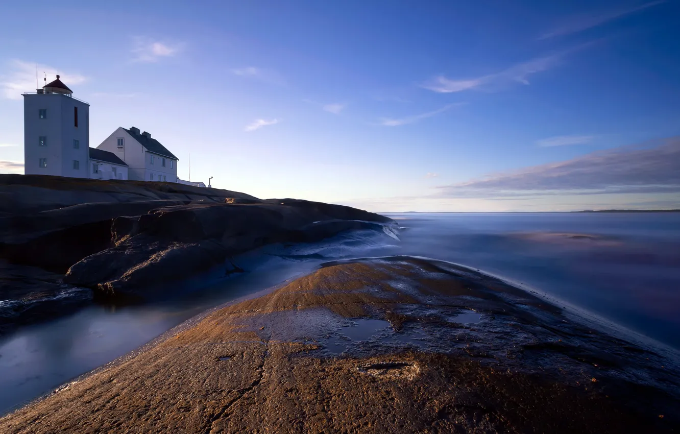 Photo wallpaper Norway, Vestfold, In Bend, Fulehuk Lighthouse