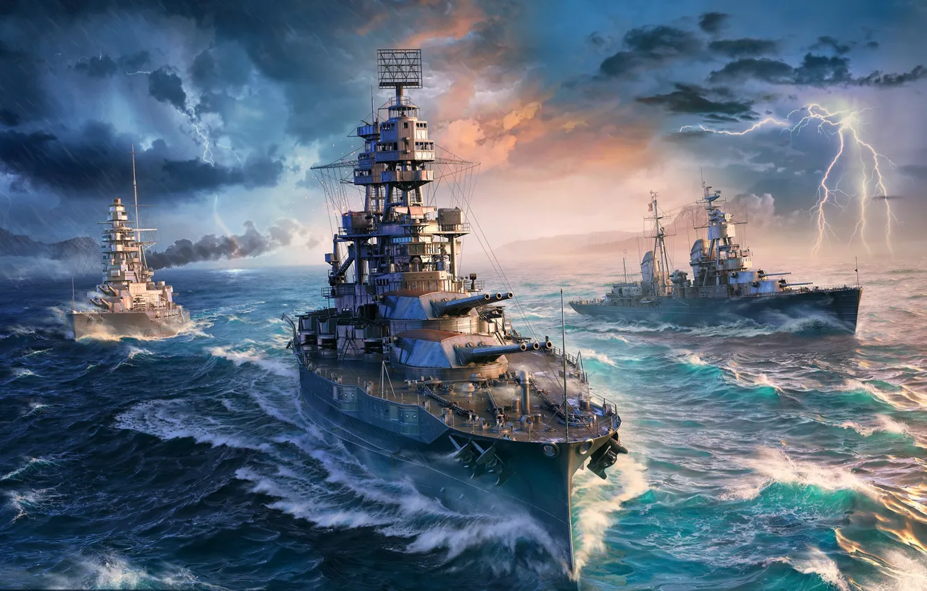 Photo wallpaper ship, fantasy, Arizona, battleship