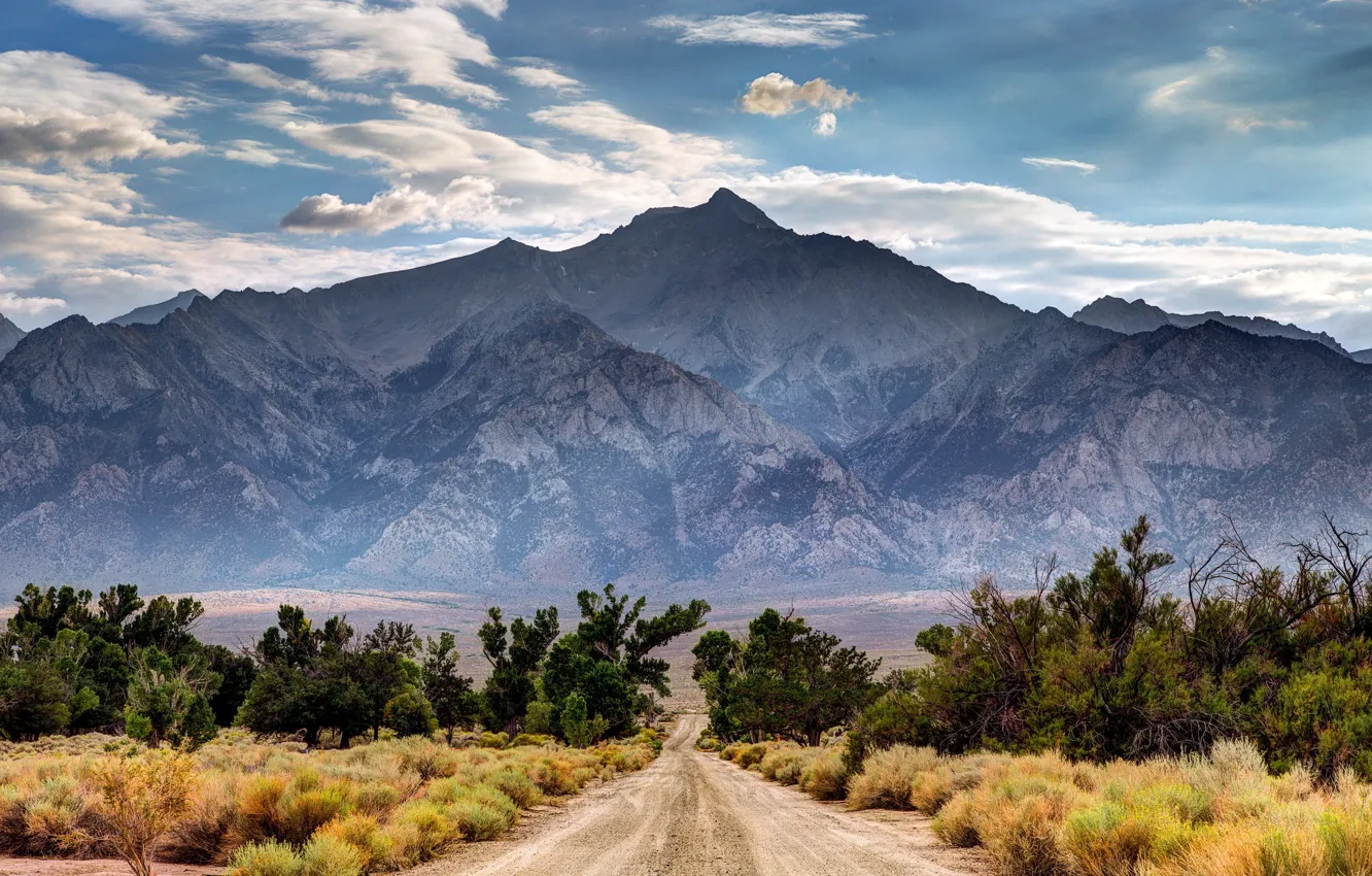 Photo wallpaper ice, road, mountains, snow