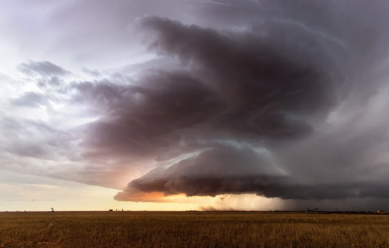 Photo wallpaper field, the sky, clouds, light, clouds, storm