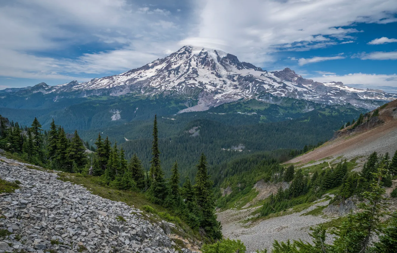 Photo wallpaper mountains, USA, parks, Mount Rainier National Park