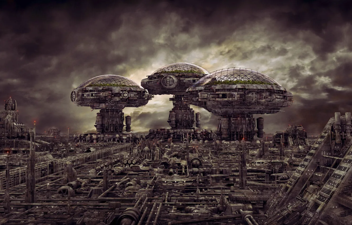 Photo wallpaper the darkness, Apocalypse, iron, scrap, corrosion