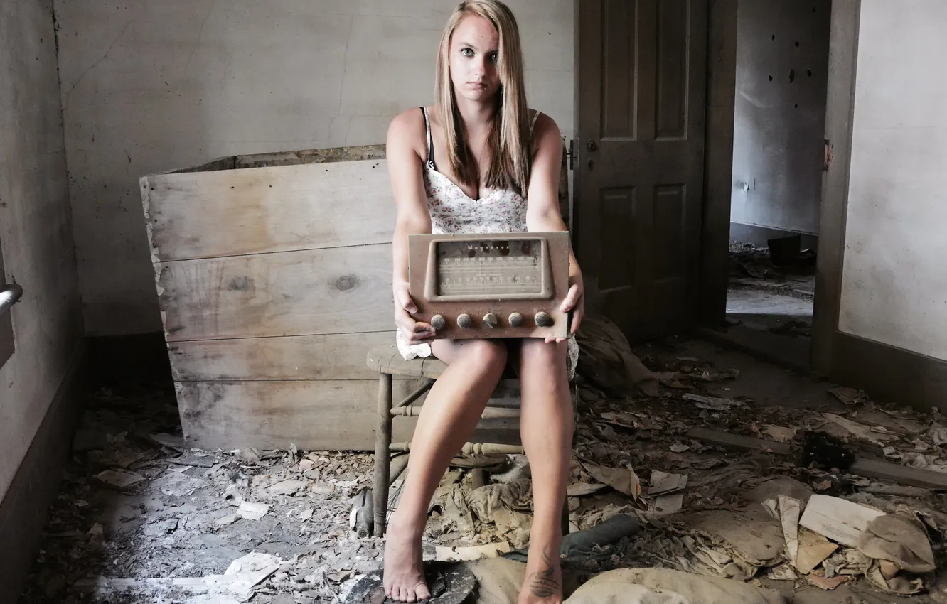 Photo wallpaper girl, mood, radio