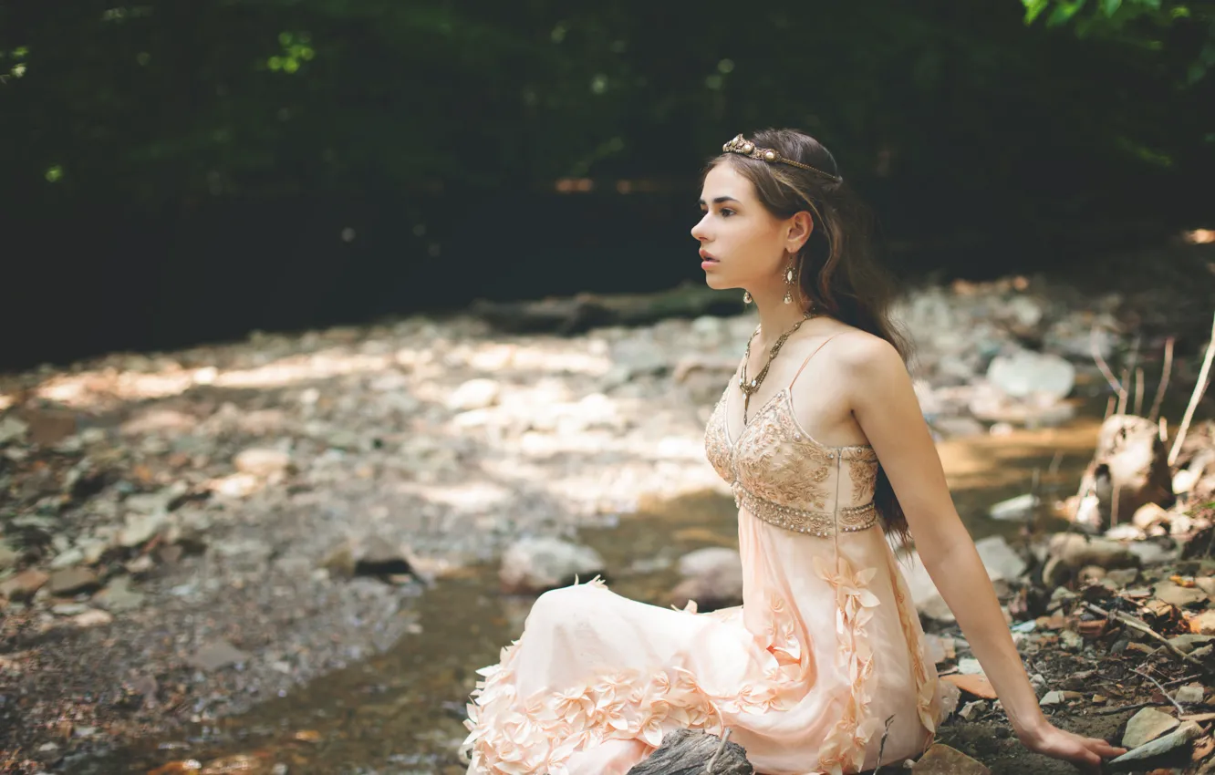 Photo wallpaper girl, decoration, model, dress, beauty