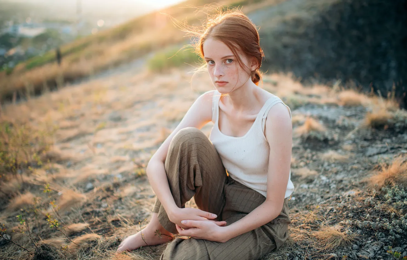 Photo wallpaper look, girl, mood