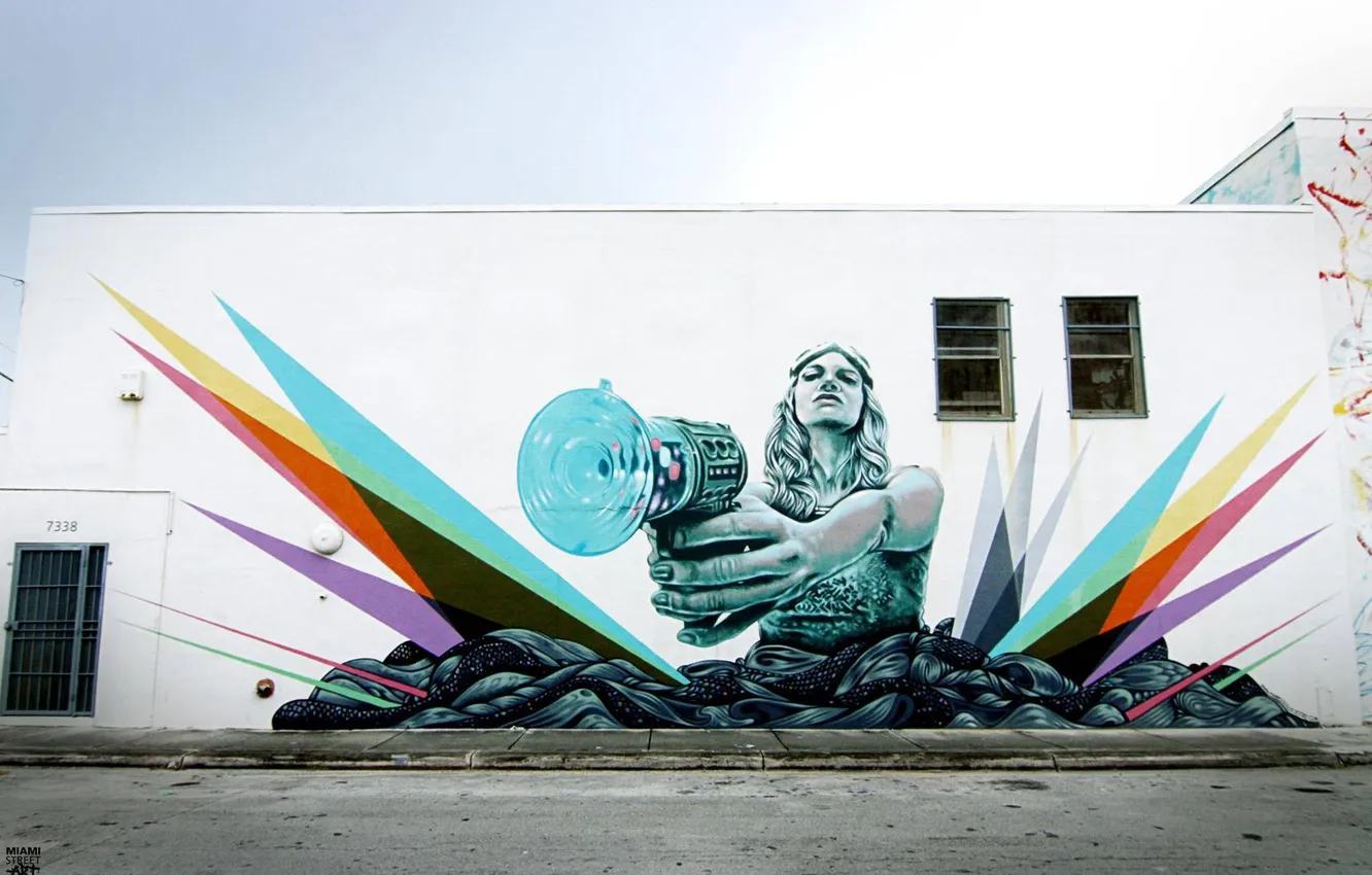 Photo wallpaper the sky, girl, city, the city, street, building, shot, girl