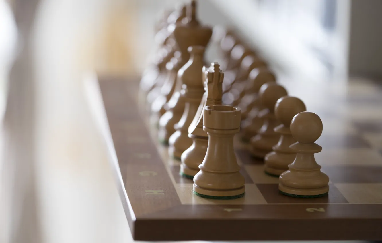 Photo wallpaper the game, chess, Board, figure