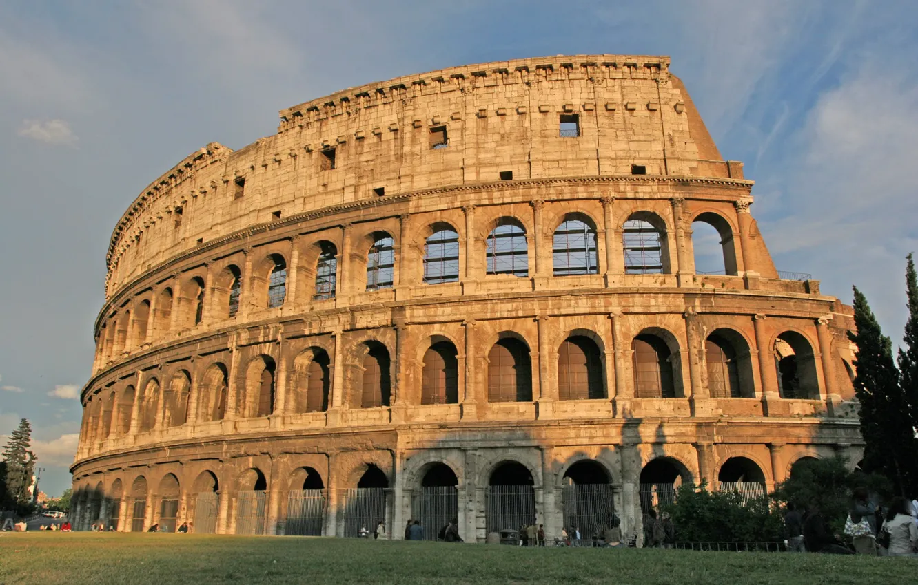 Photo wallpaper the sky, sunset, Colosseum