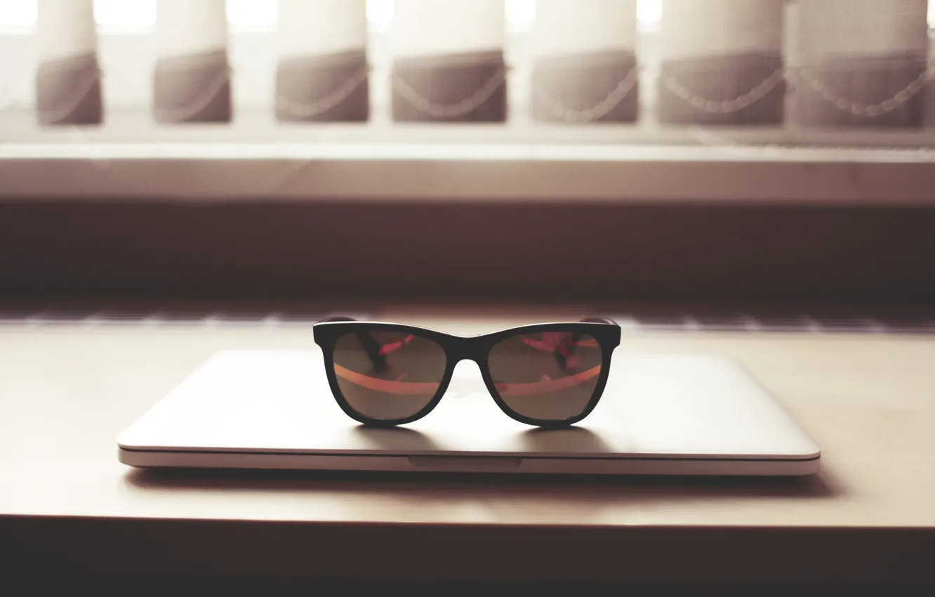 Photo wallpaper glasses, laptop, accessory