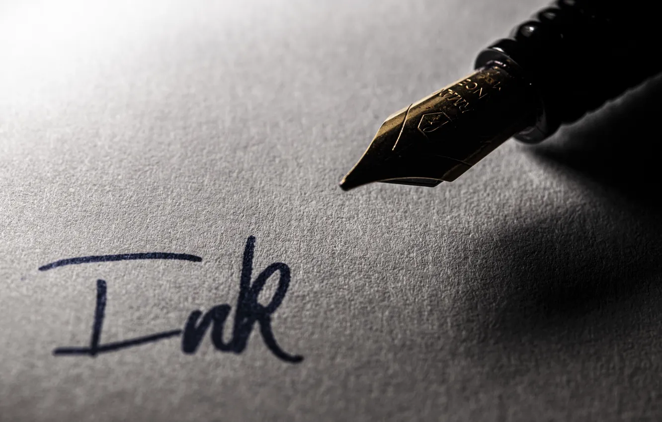 Photo wallpaper macro, feathers, ink