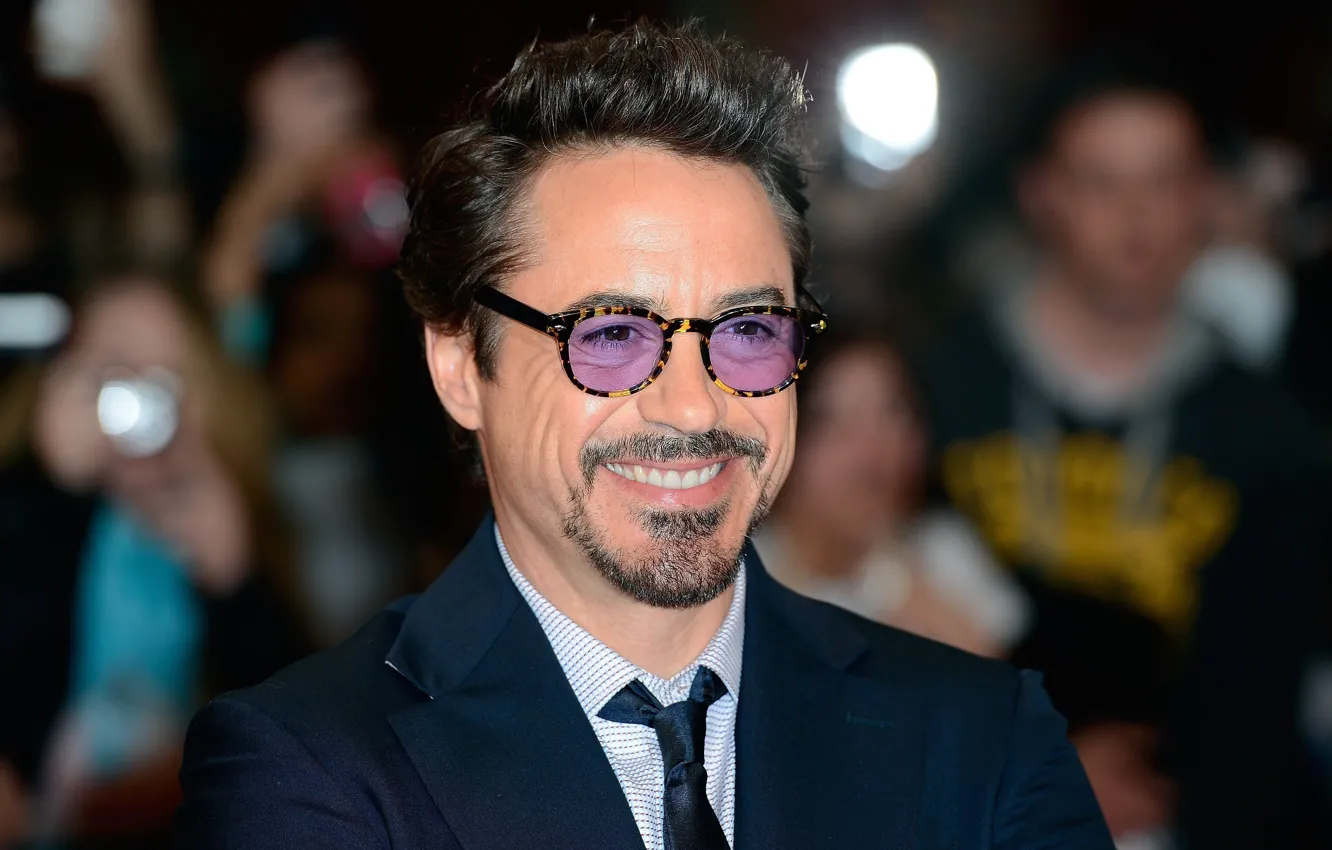Photo wallpaper smile, glasses, actor, Robert Downey Jr., Robert Downey Jr.