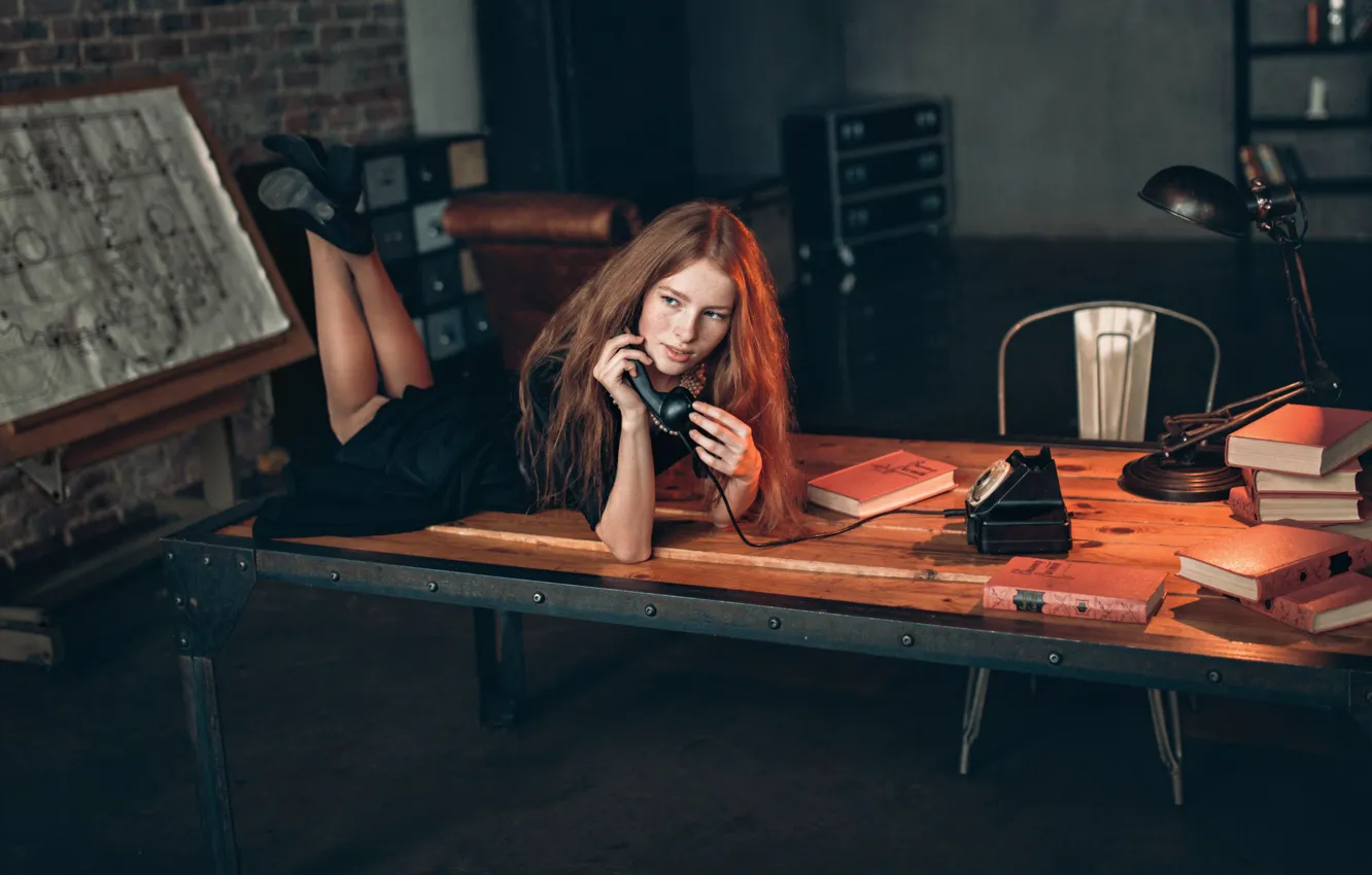 Photo wallpaper dress, phone, Katya Voronina, Alex Kashechkin