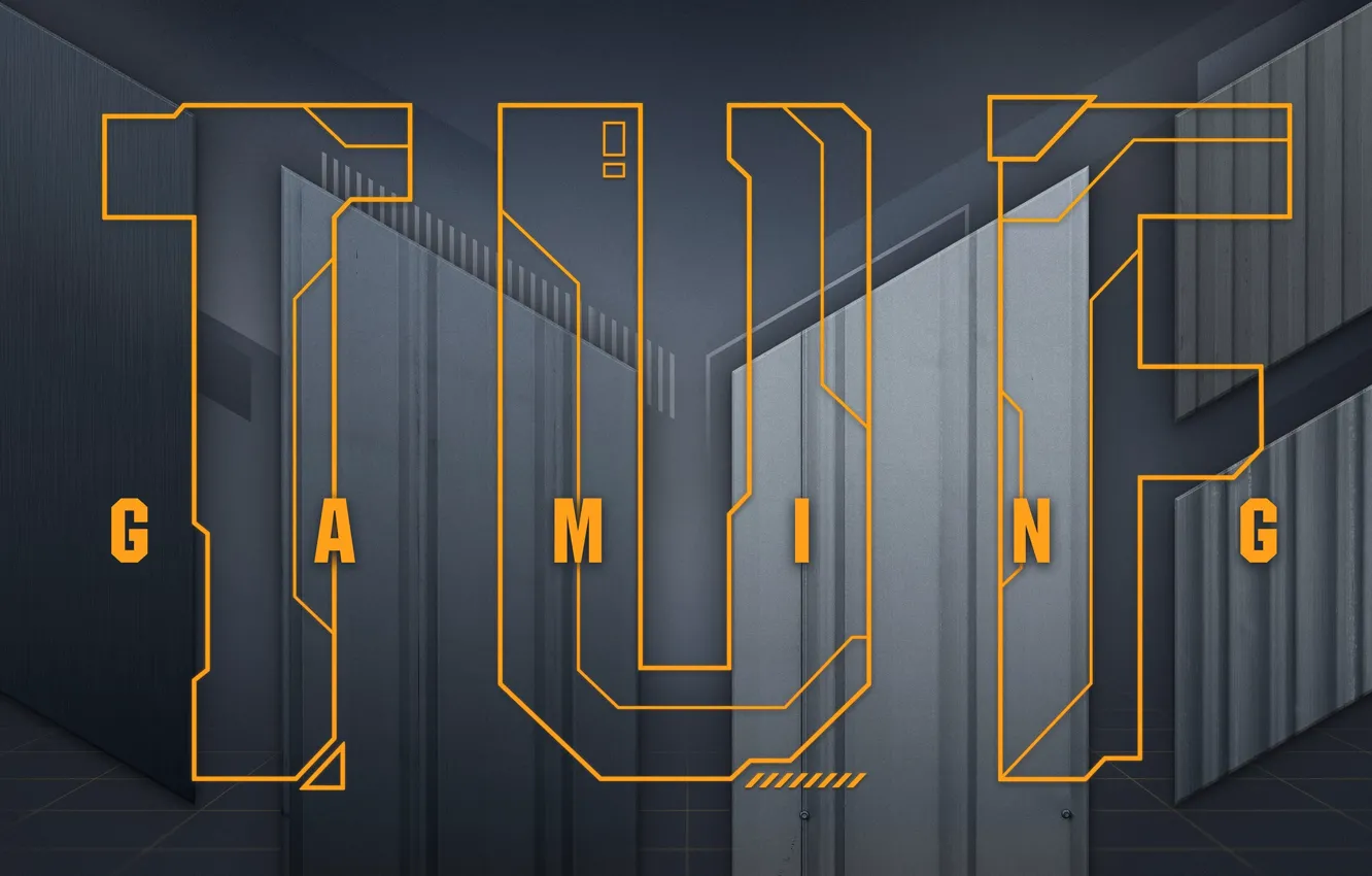 Photo wallpaper grey, ASUS, Gaming, English letters, TUF, ASUS TUF Gaming, ASUS