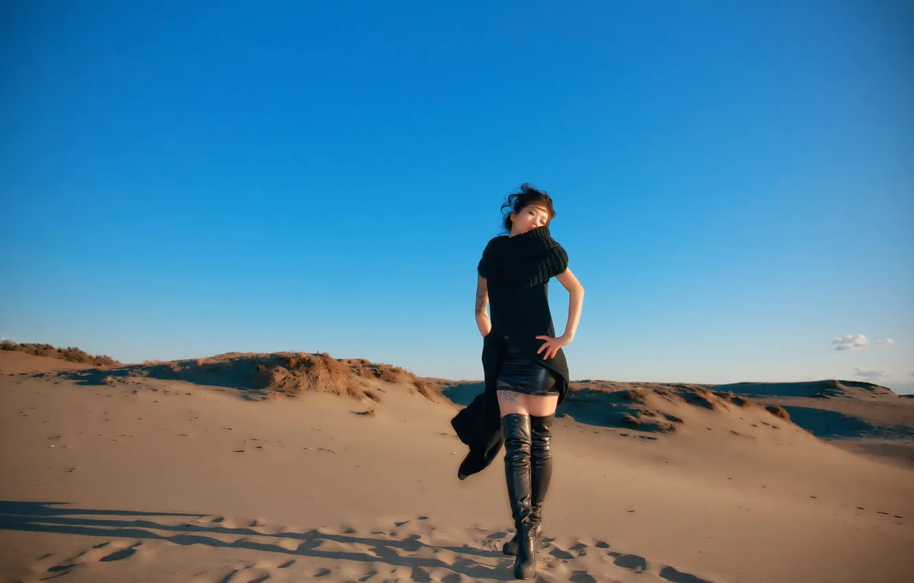 Photo wallpaper girl, background, Asian