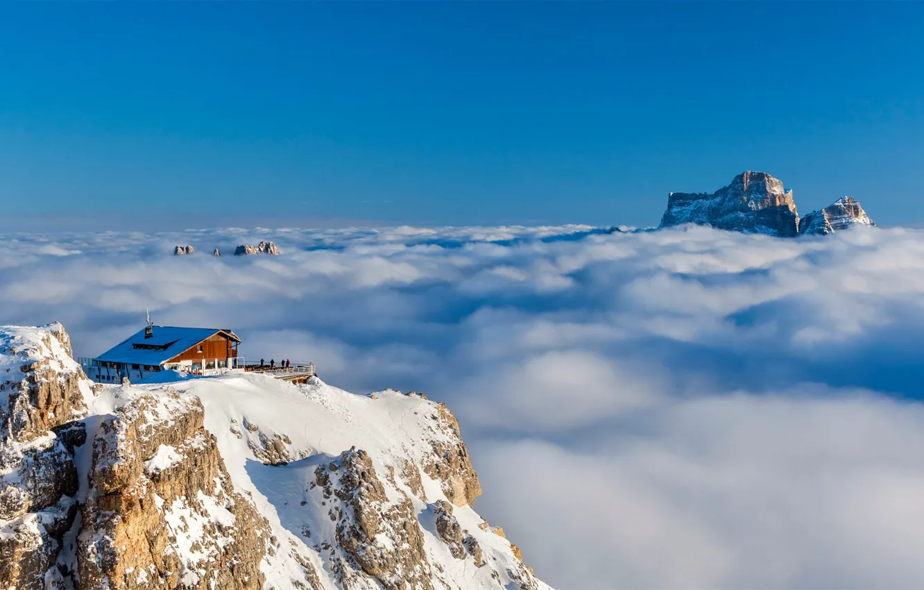 Photo wallpaper clouds, Italy, The Dolomites, Monte Pelmo