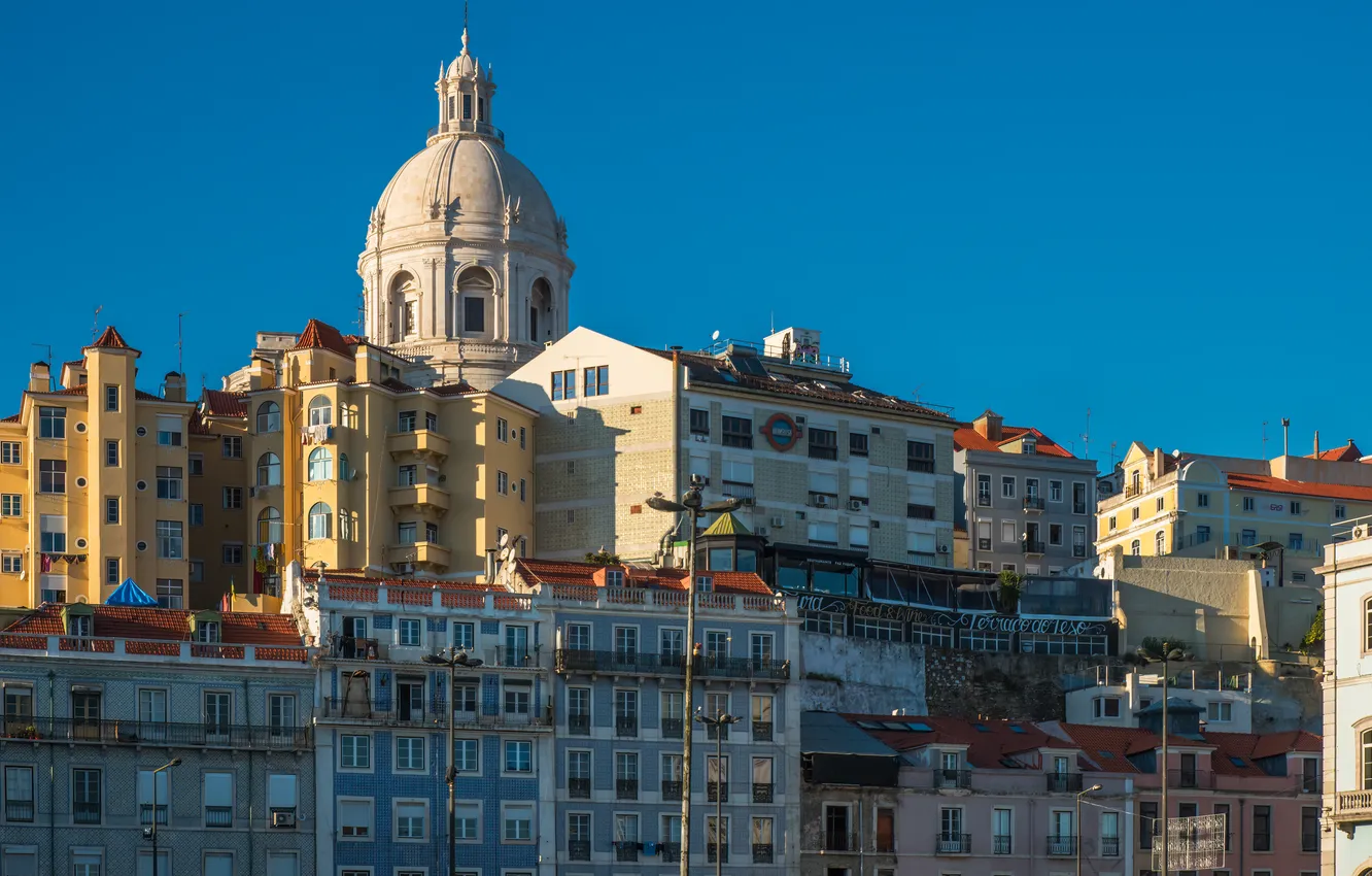 Photo wallpaper Church, Portugal, the dome, Lisbon