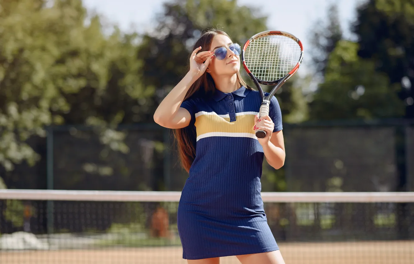 Photo wallpaper woman, player, Tennis, racket, holding