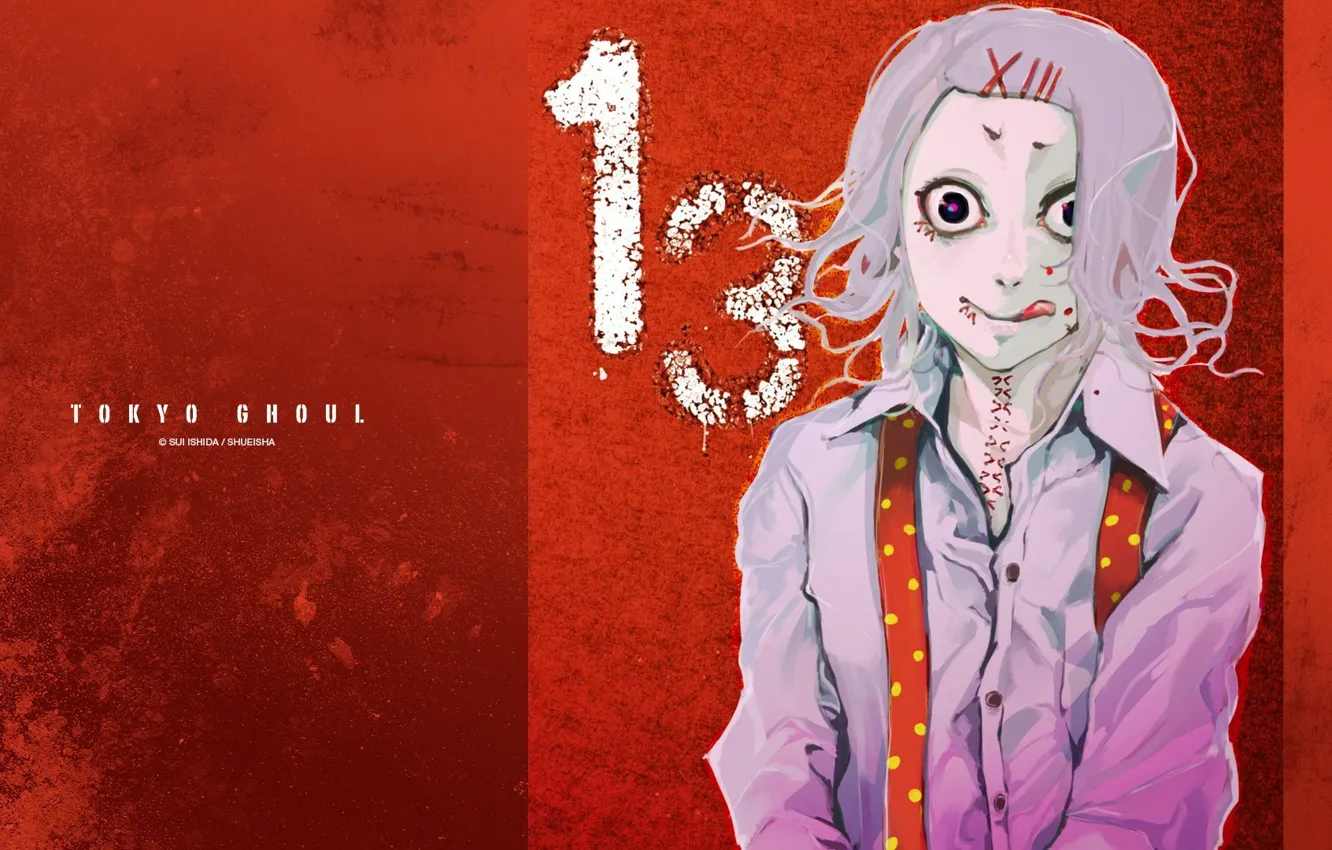 Photo wallpaper language, eyes, smile, monster, shirt, Tokyo Ghoul, Juuzou Suzuya