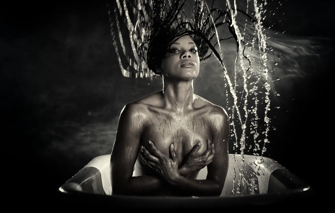 Photo wallpaper girl, squirt, bath