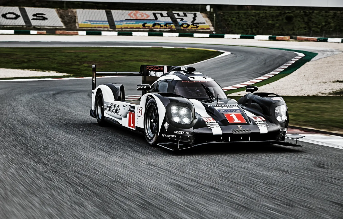 Photo wallpaper Porsche, supercar, Porsche, track, Hybrid, 919