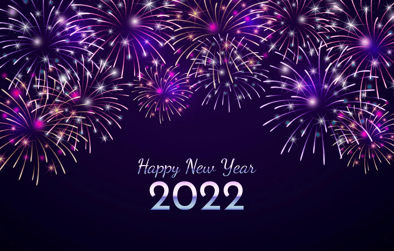 Photo wallpaper background, salute, figures, New year, purple, new year, happy, fireworks