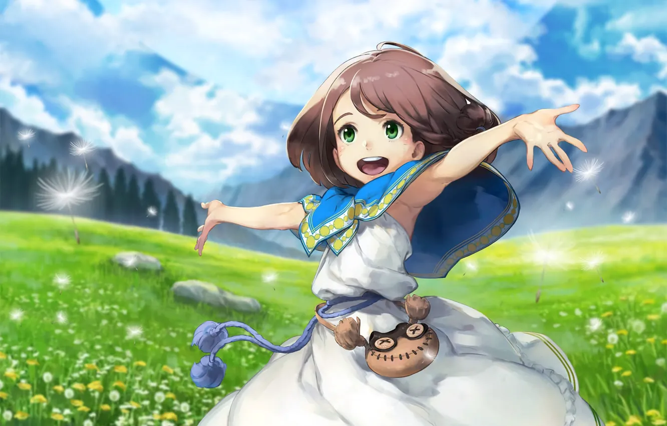 Photo wallpaper meadow, girl, Lost Song