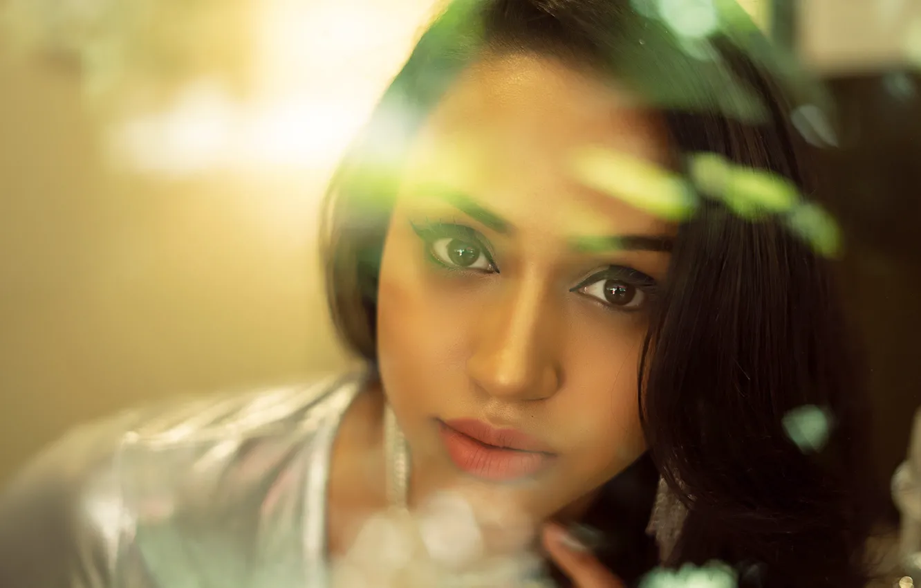 Photo wallpaper girl, eyes, smile, model, pretty, beauty, lips, face