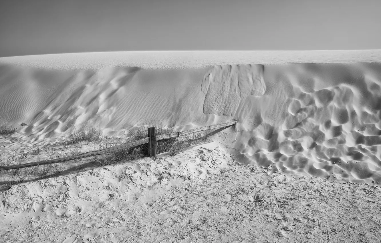 Photo wallpaper sand, the fence, dunes