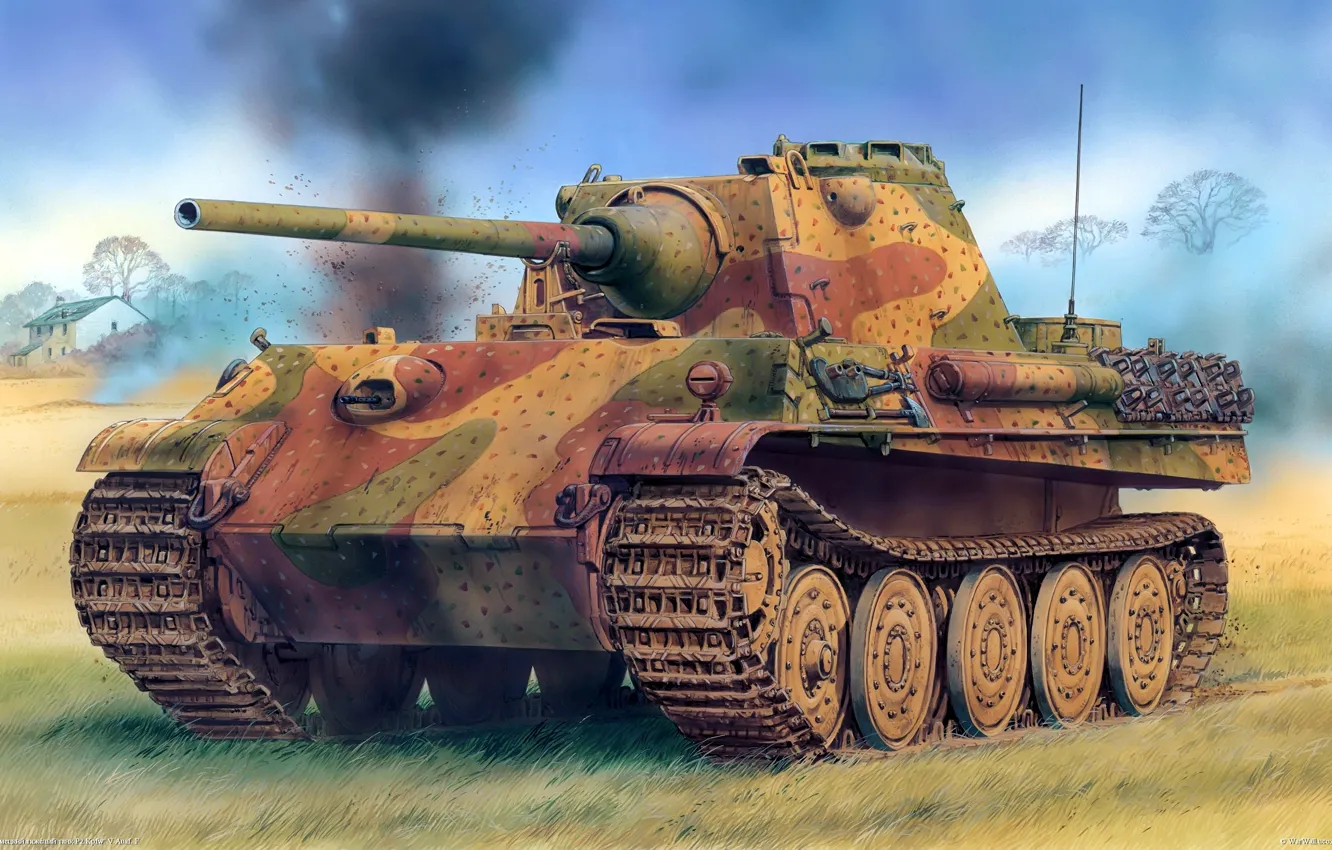 Photo wallpaper Figure, Panther, Panther, PzKpfw V, German, Sd. Car. 171, Design F, Panzerkampfwagen V