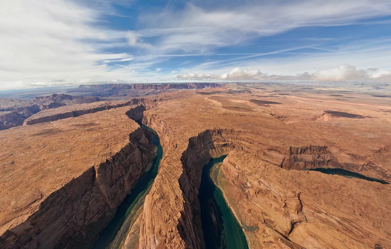 Photo wallpaper the sky, clouds, river, Colorado