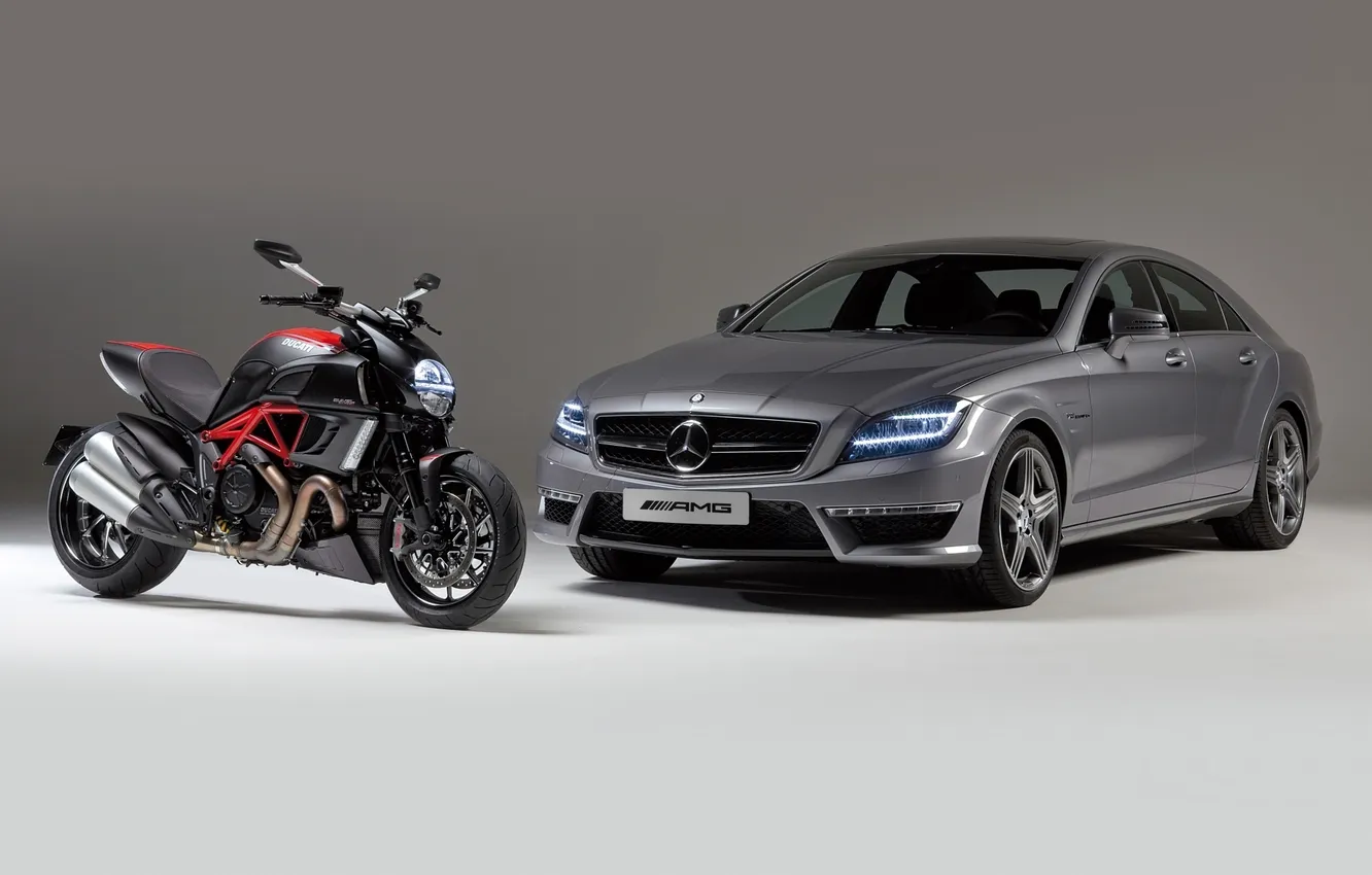Photo wallpaper machine, Mercedes-Benz, motorcycle, Ducati, Mercedes, AMG, the front, and