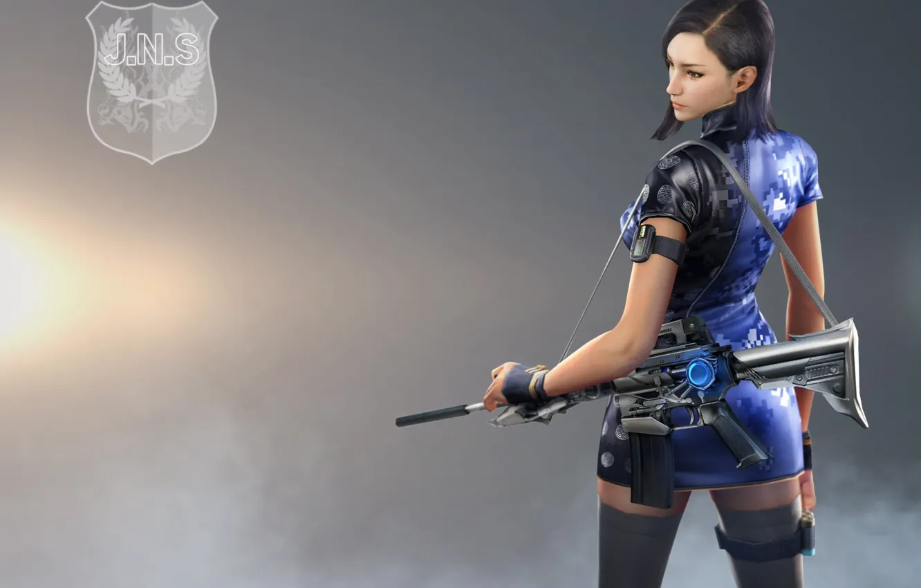 Photo wallpaper Insignia, girl, dress, woman, Charger, blue, orchid, coat