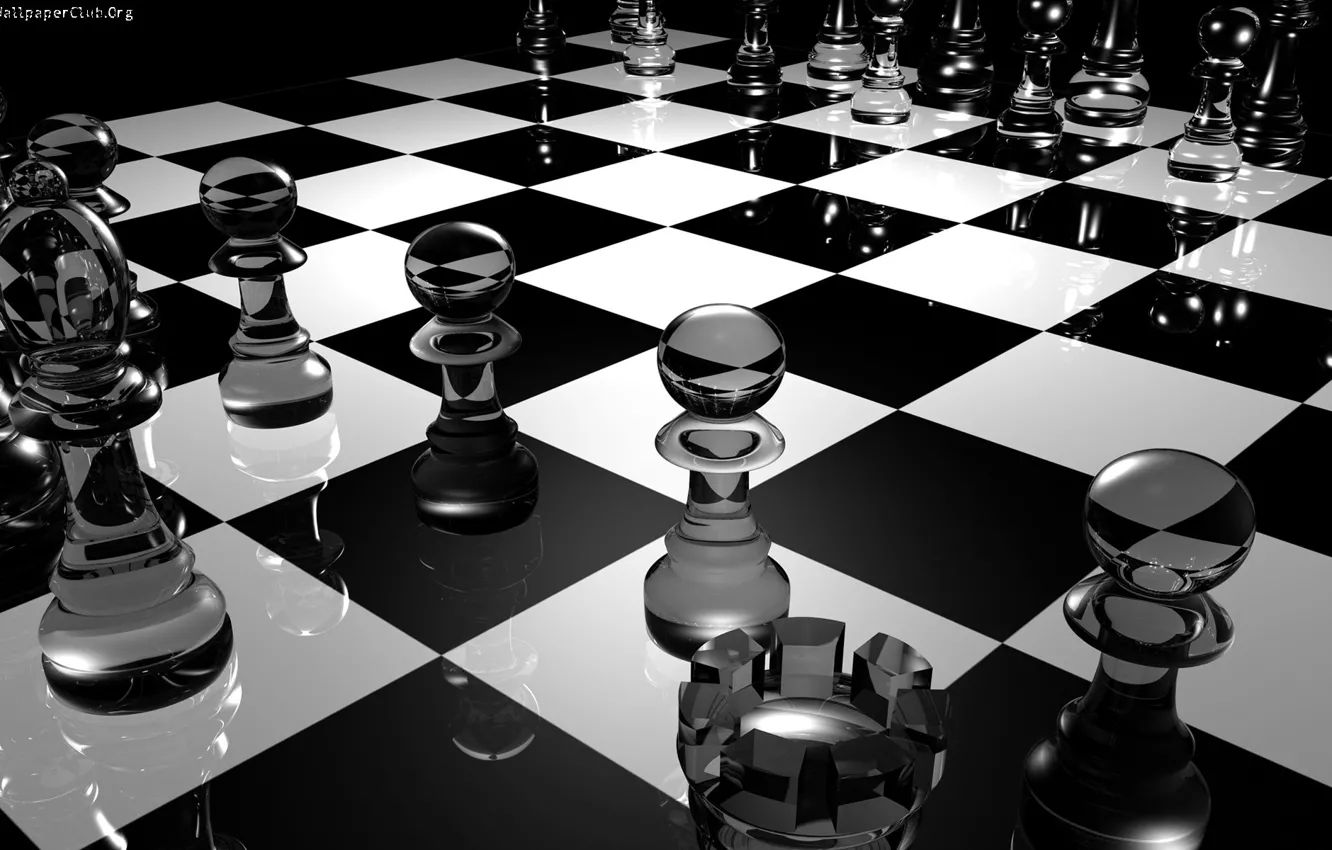 Photo wallpaper glass, Board, chess