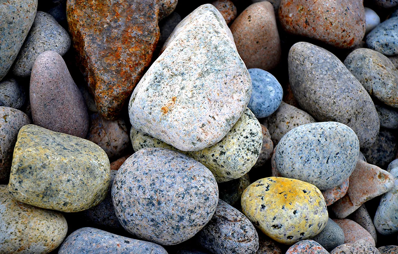Photo wallpaper sea, pebbles, stones, color, pebbles