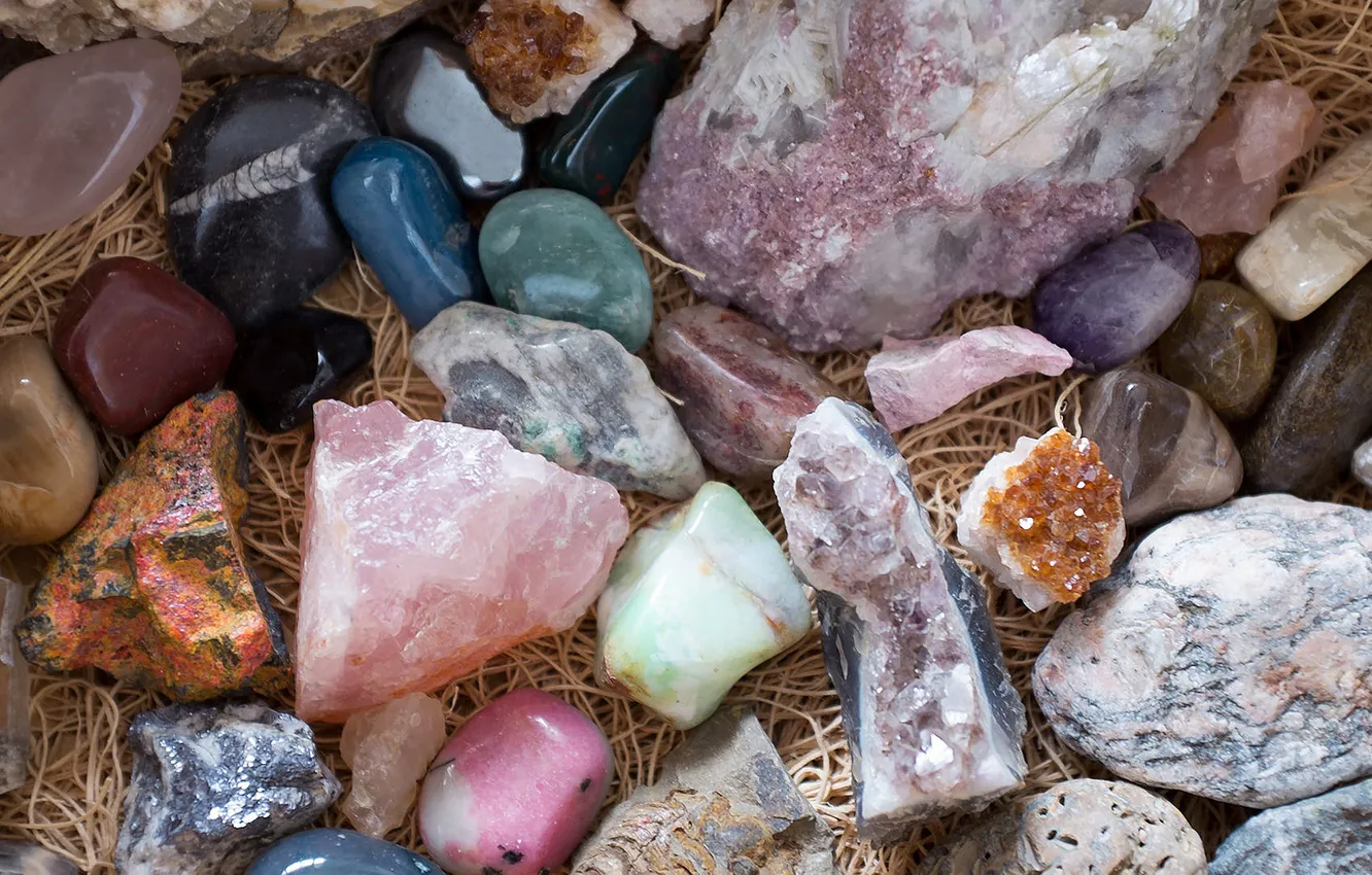 Photo wallpaper a lot, pebbles, gems