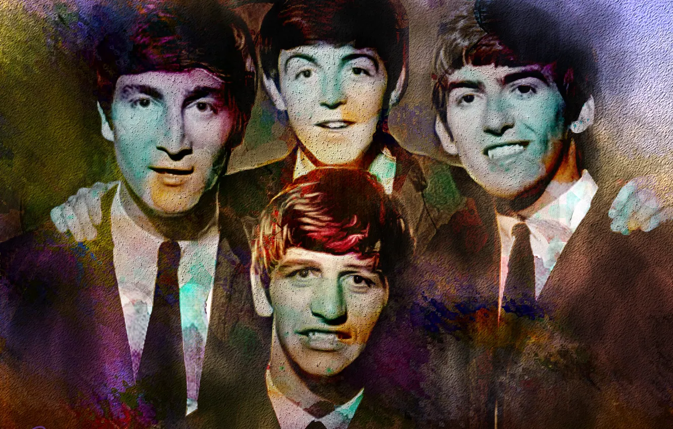 Photo wallpaper music, The Beatles, George Harrison, John Lennon, Paul McCartney, Ringo Starr