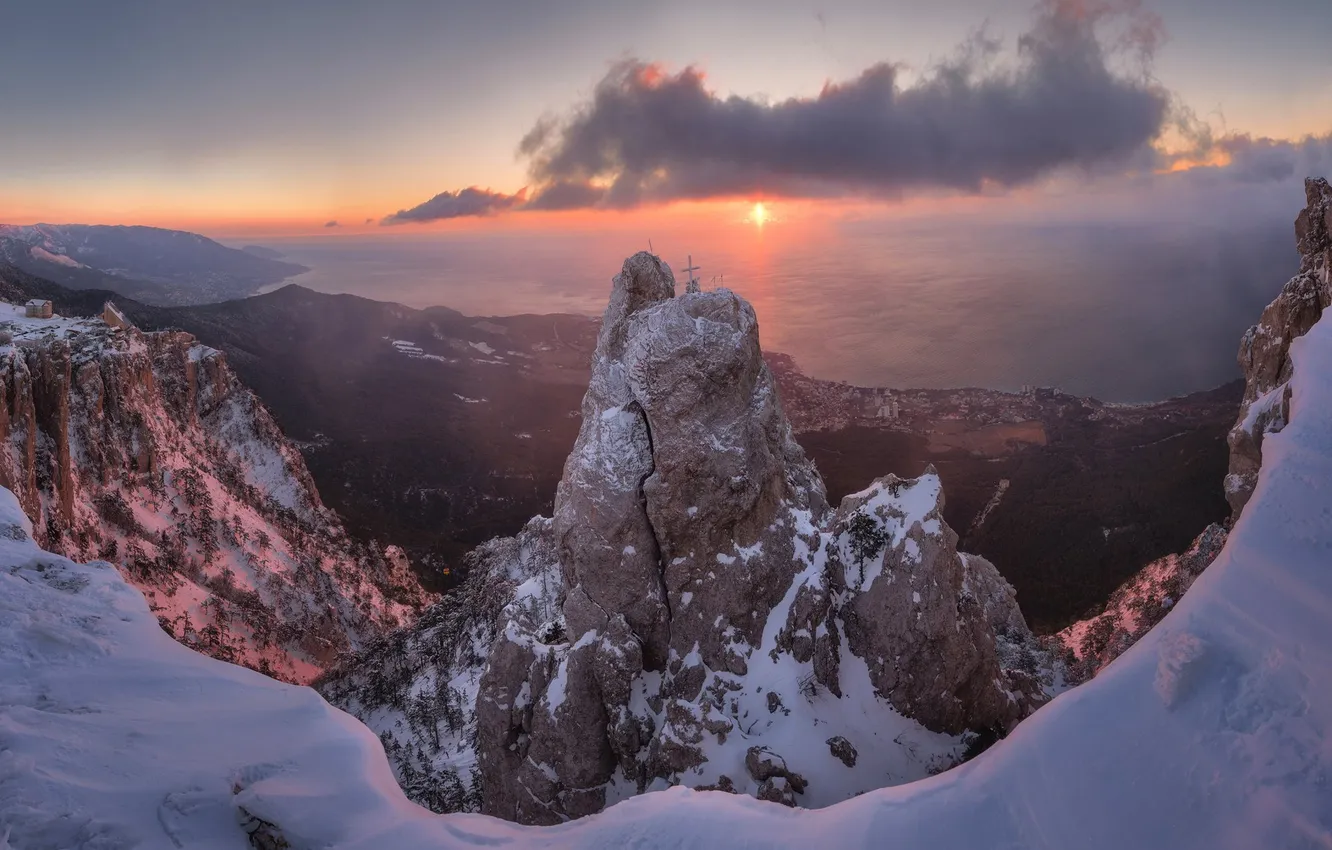 Photo wallpaper Crimea, AI-Petri, ice cliffs, Alexander Trashin