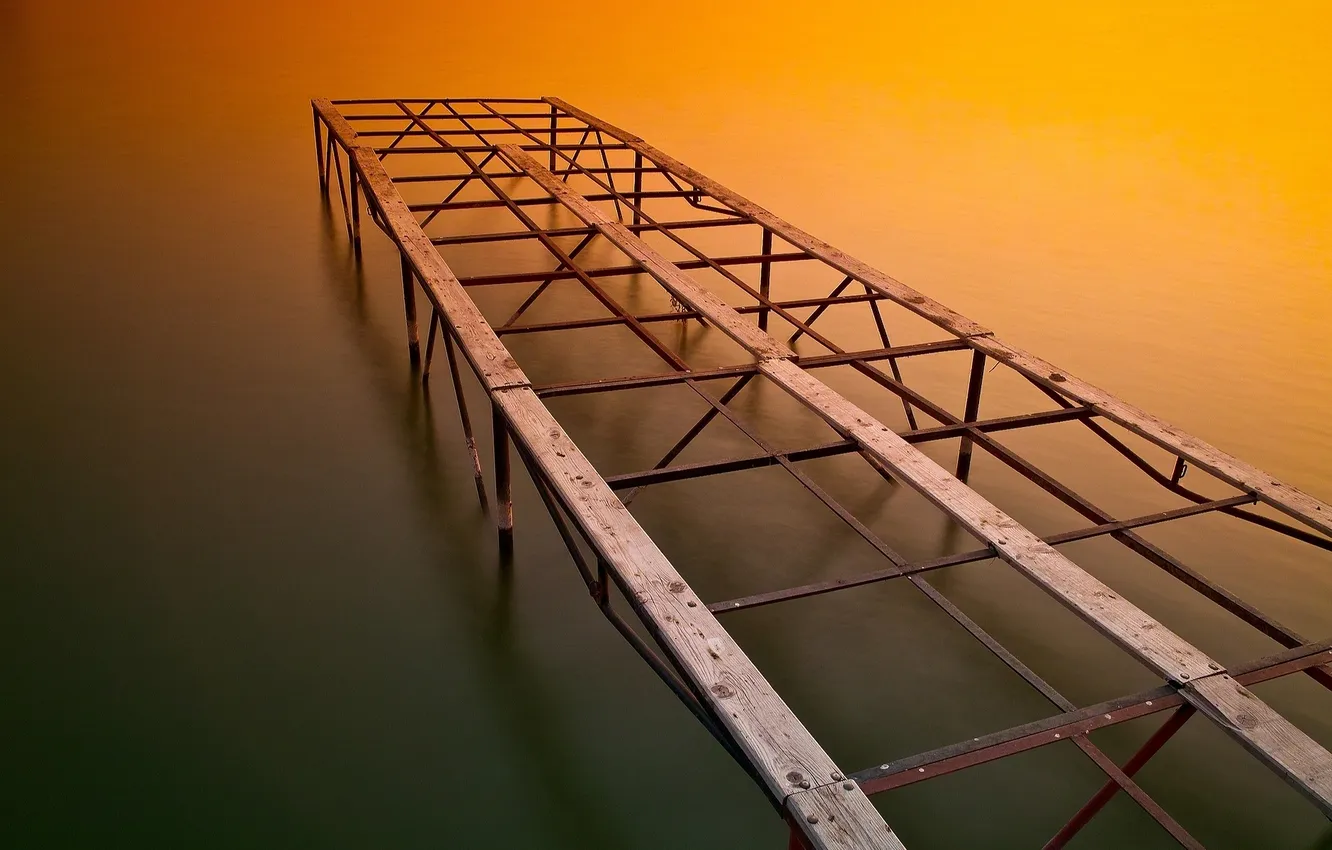 Photo wallpaper sunset, Wallpaper, build a bridge