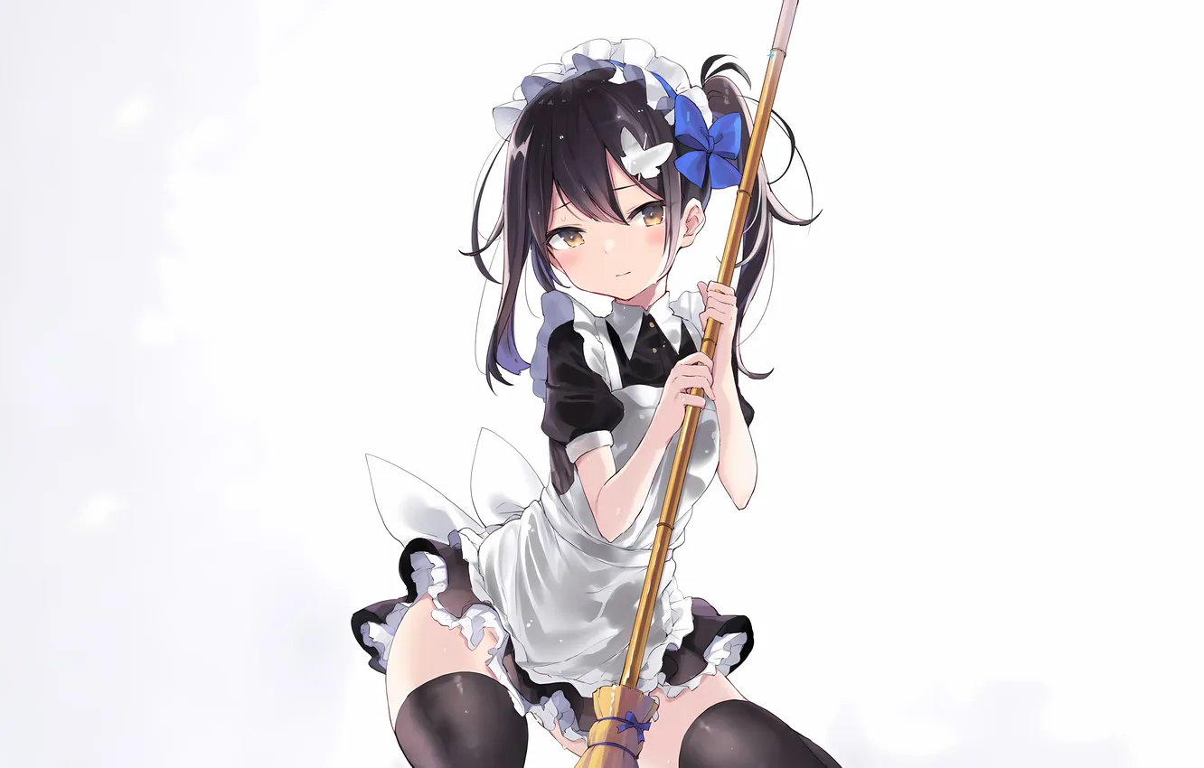 Photo wallpaper girl, thighhighs, long hair, dress, anime, beautiful, twintails, pretty