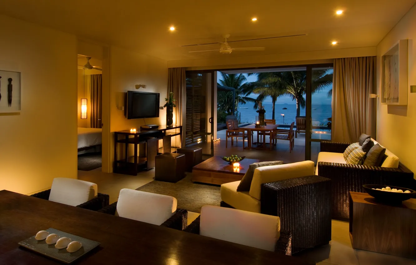 Photo wallpaper luxury, living space, Water Villa