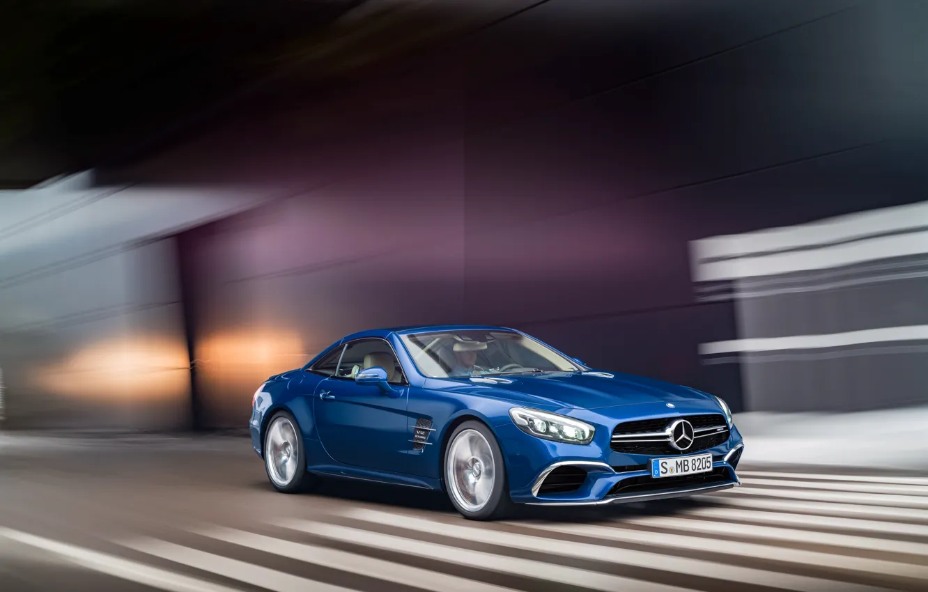 Photo wallpaper blue, Mercedes-Benz, convertible, Mercedes, R231, SL-Class