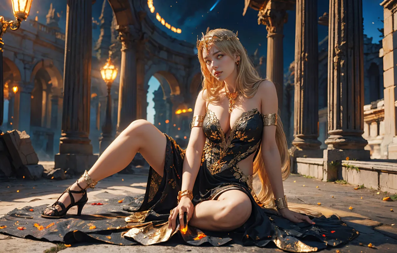 Photo wallpaper look, pose, fantasy, girl art