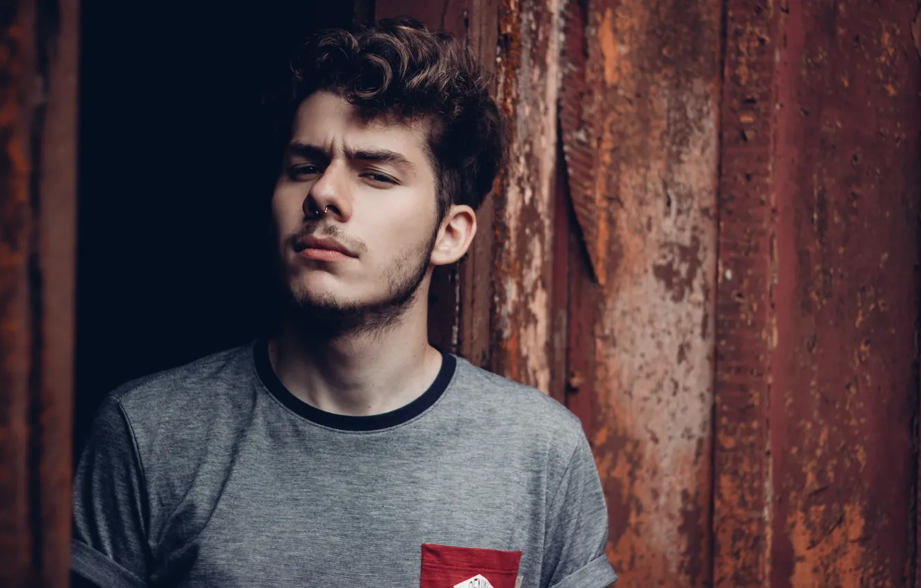 Photo wallpaper piercing, beard, guy