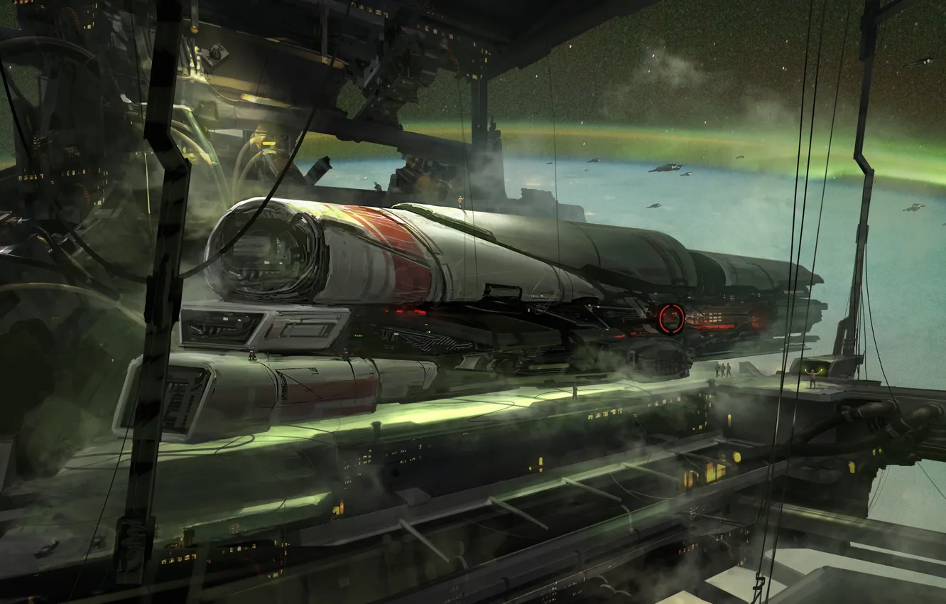 Photo wallpaper transport, ship, Doc, staff, tech-robotics