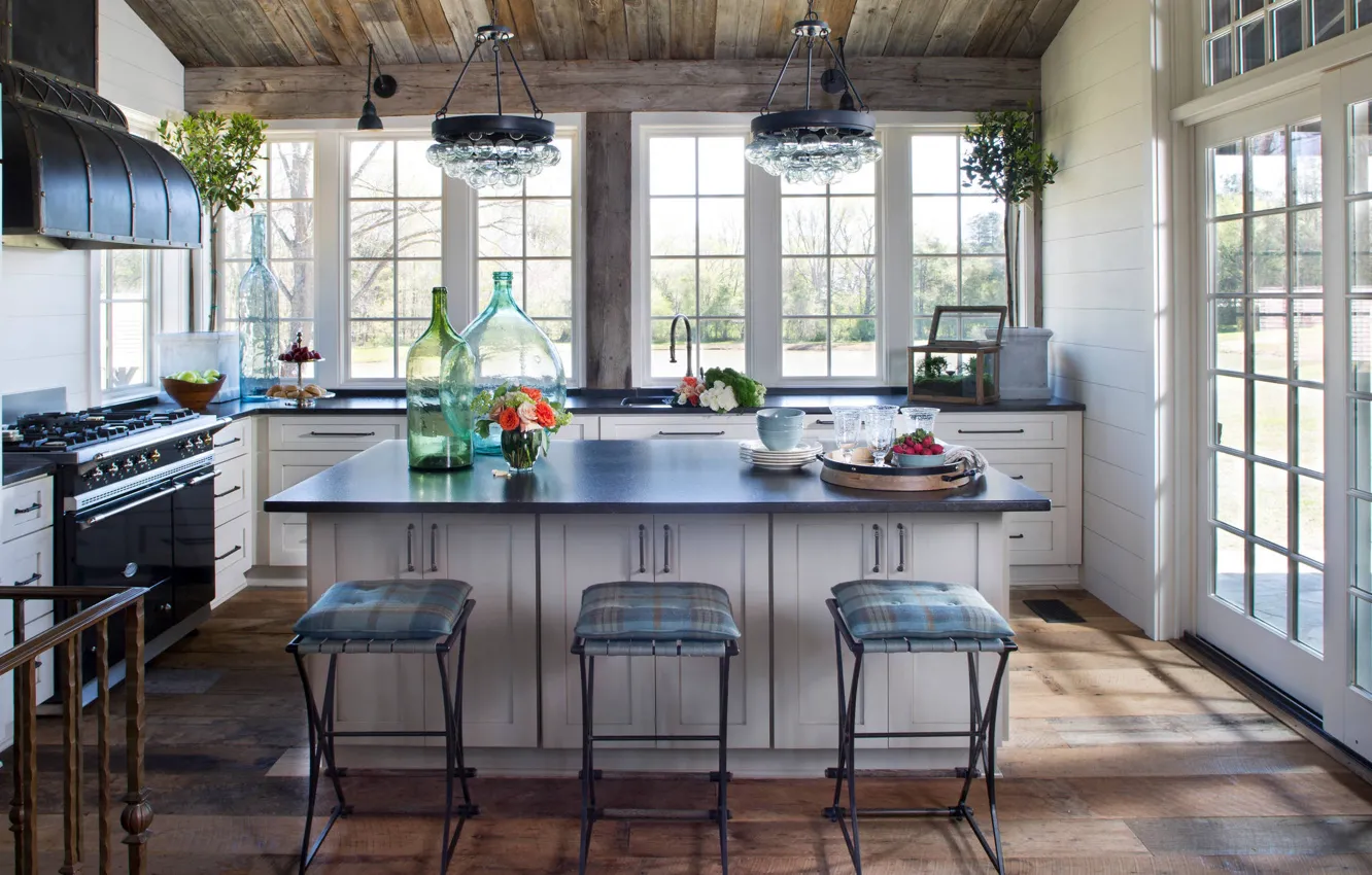 Photo wallpaper interior, kitchen, dining room, by Norris architecture, Cozy kitchen