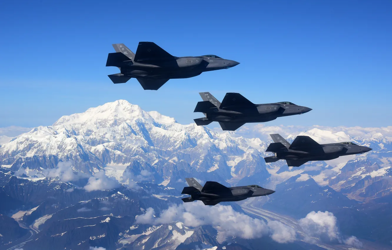 Photo wallpaper UNITED STATES AIR FORCE, fighter-bomber, F-35